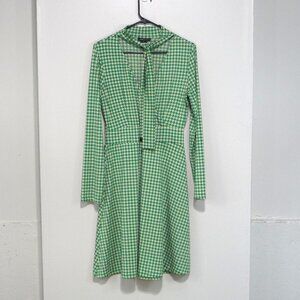 BCBG MAX AZIRIA GREEN CHECK DRESS SIZE MEDIUM